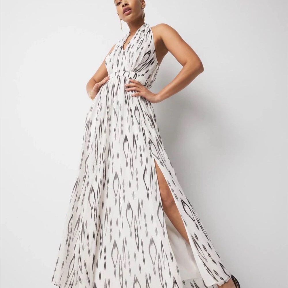 White House Black Market Ikat Print + Lurex Maxi Halter Dress Maxi Dress 8